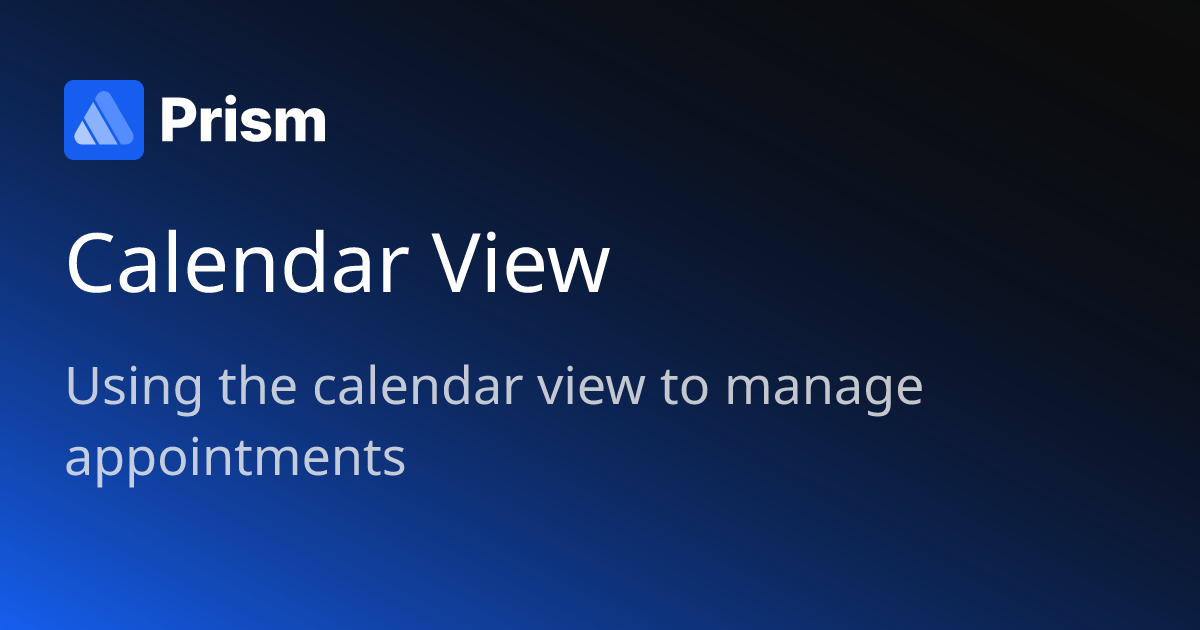 Calendar View | Prism PMS